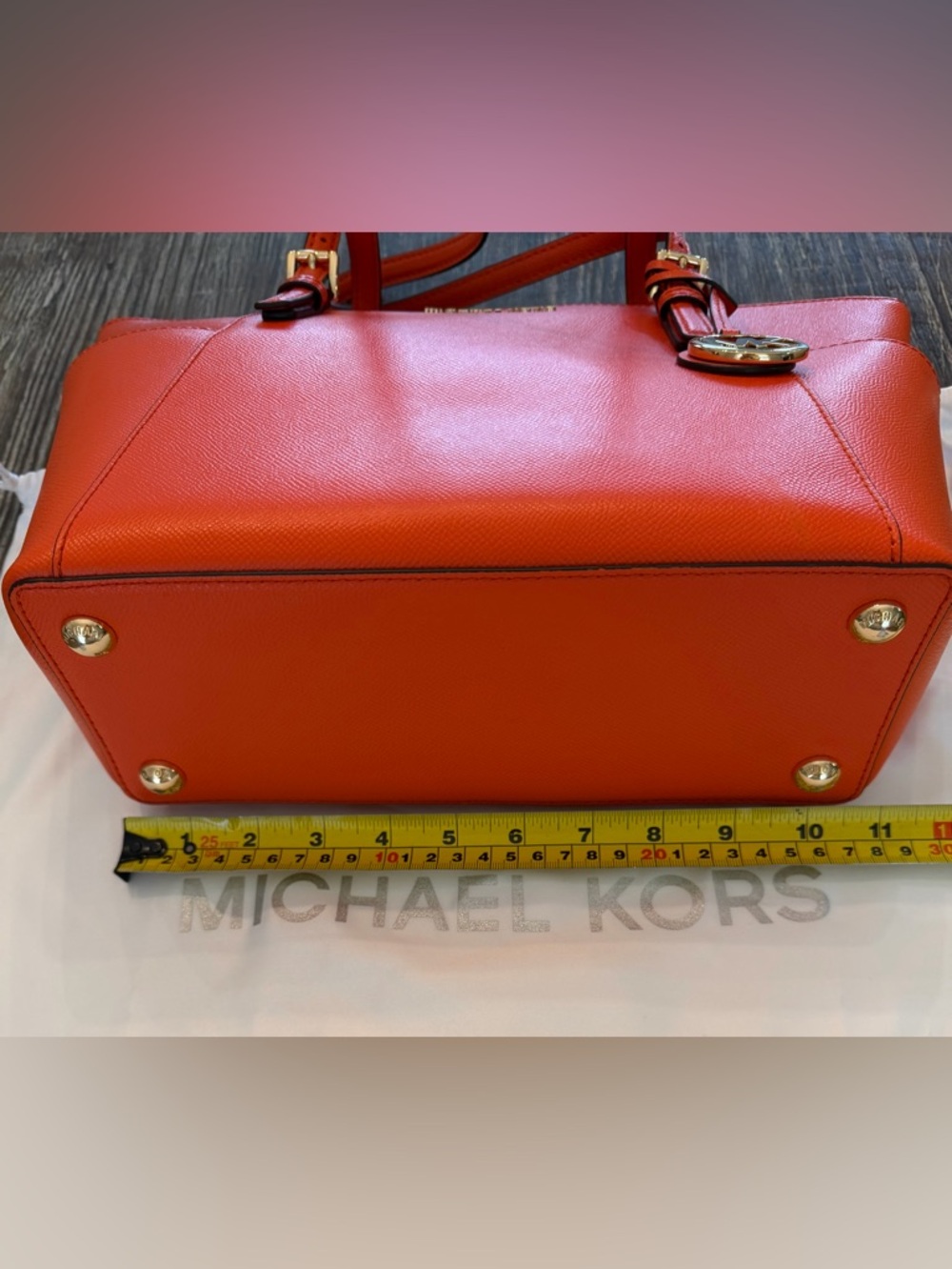 MICHAEL KORS Clementine Orange Saffiano Leather Tote - Picture 11 of 16